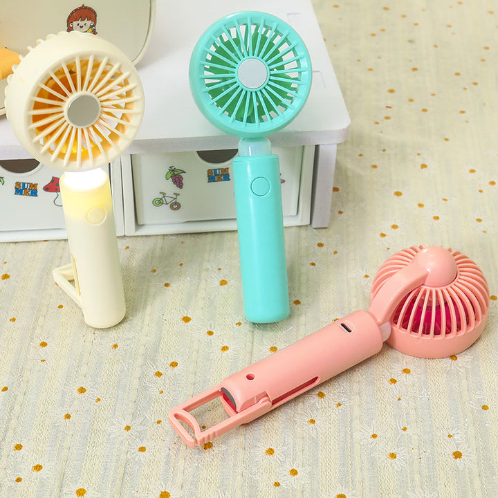 Women's Portable Hand Fan with LED Lighting and Ergonomic Handle Bowlift