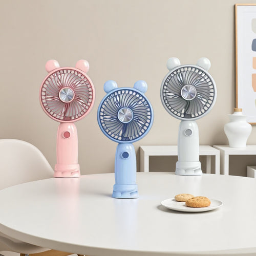 Ladies Portable Hand Fan in playful Bear Design Bowlift