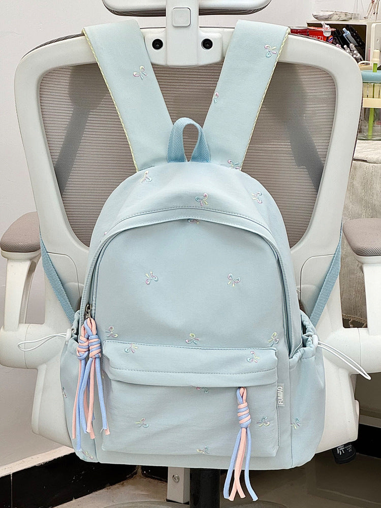 Charming Embroidered School Backpack