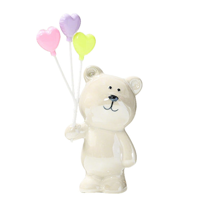 Cute ceramic bear figurine with balloons Bowlift