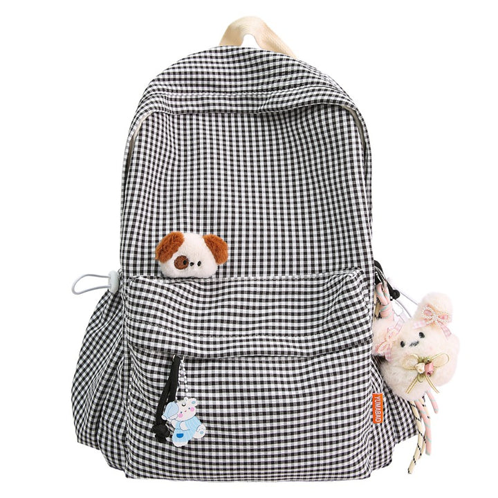 Cute Checked Pattern Backpack