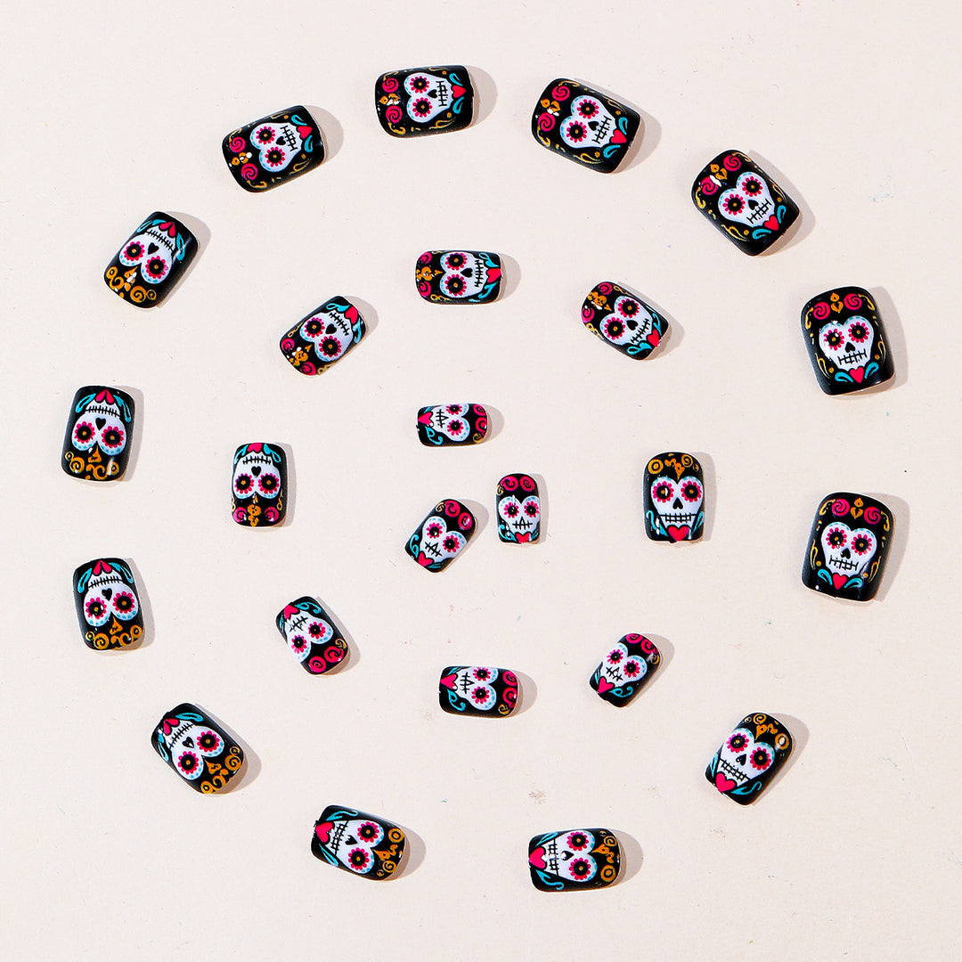 Artistic Sugar Skull Nail Art Extensions Bowlift