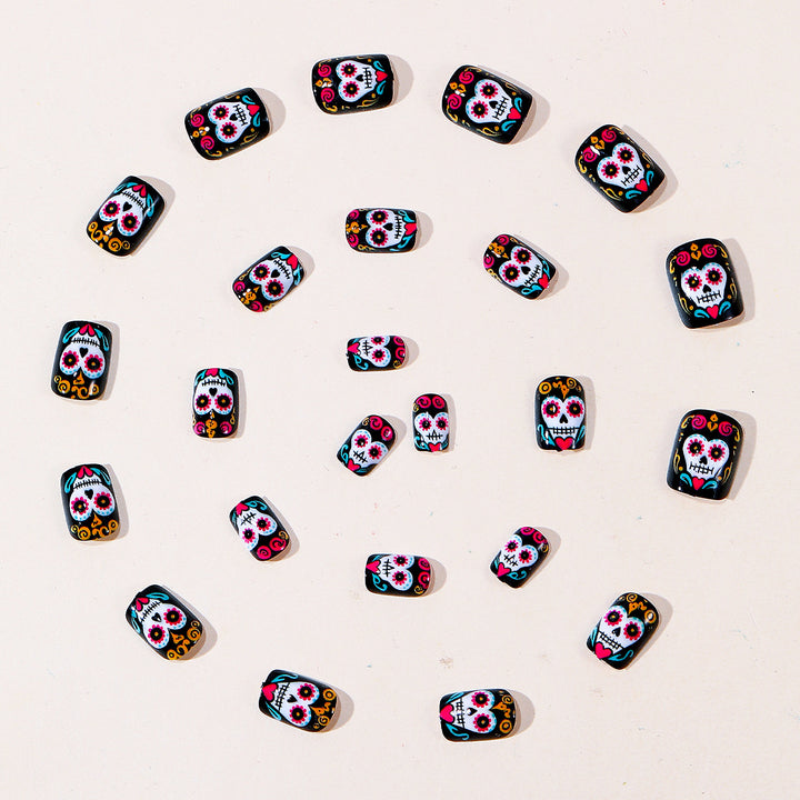 Artistic Sugar Skull Nail Art Extensions Bowlift