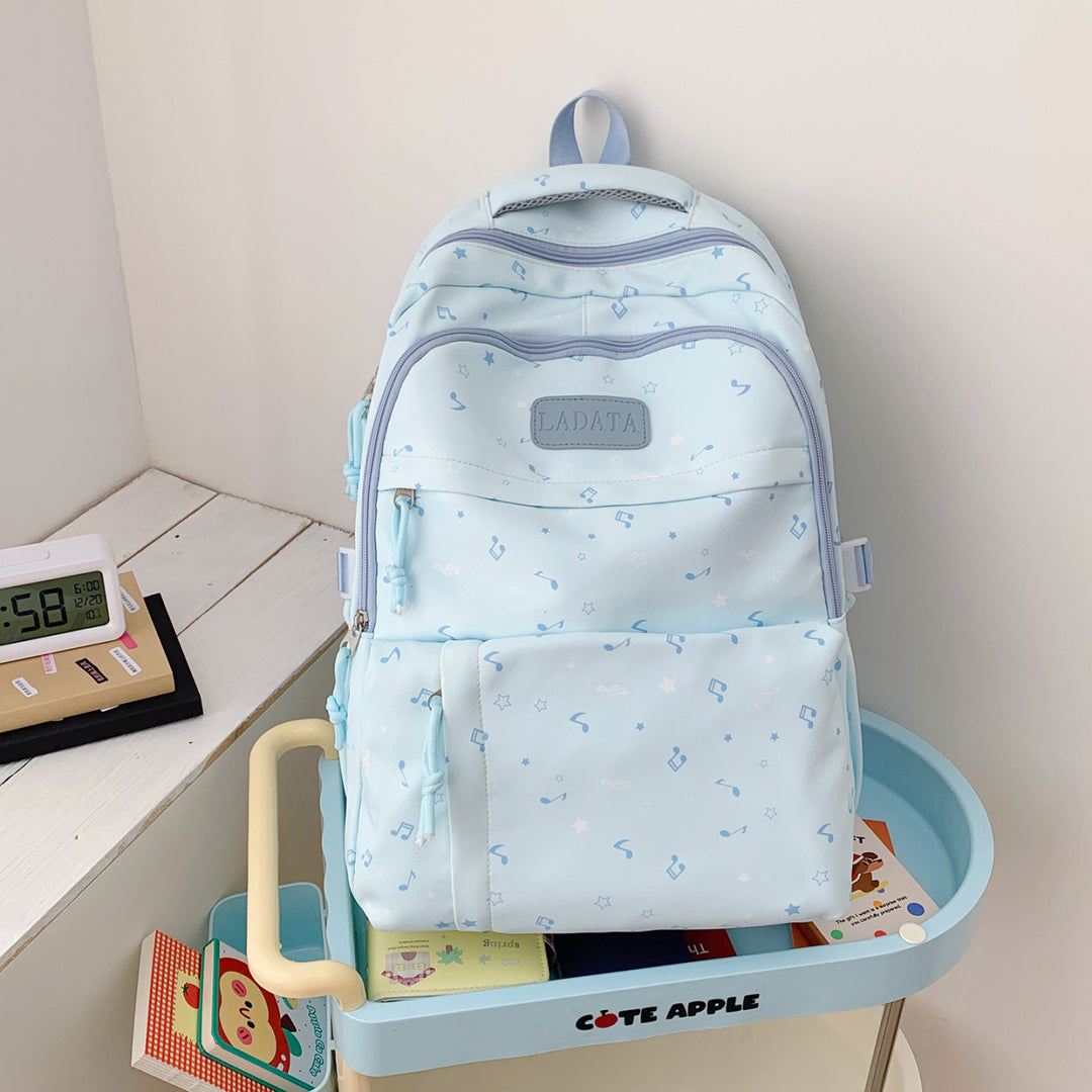 Trendy Music-Themed School Backpack
