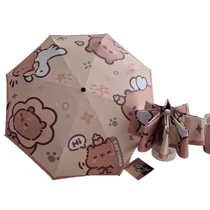 Women's high-quality folding umbrella with playful animal motif Bowlift