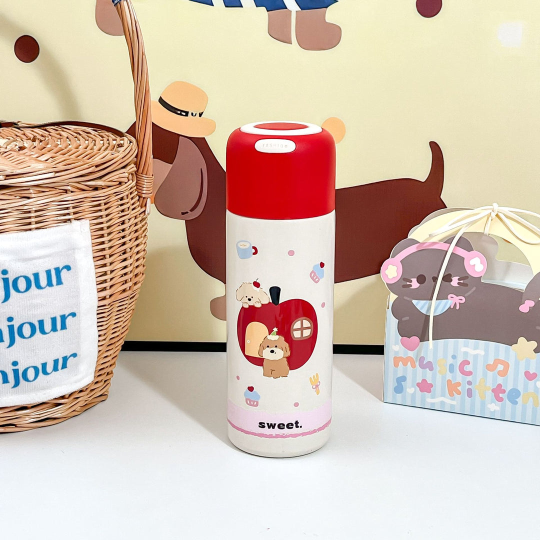 Women's Insulated Drinking Bottle with Cheerful Animal Design Bowlift