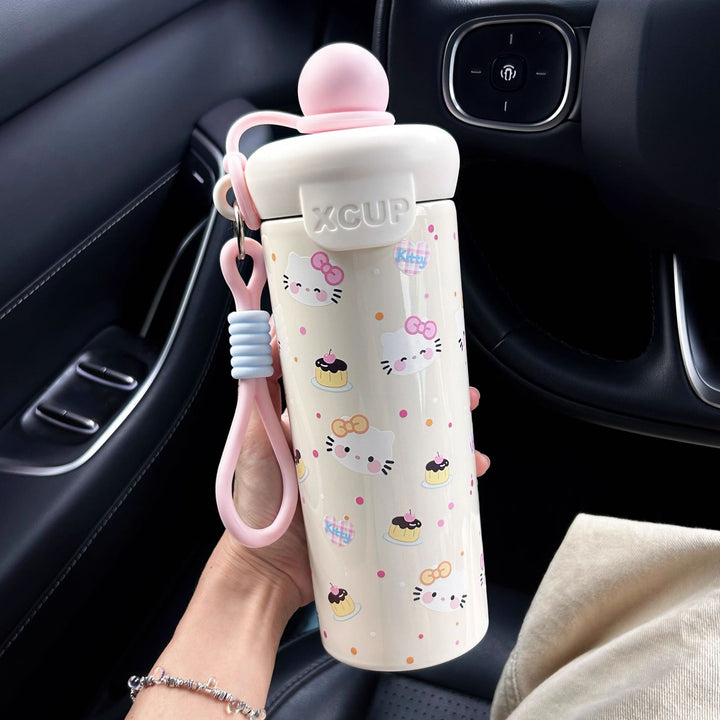 Women's water bottle with creative design and practical carrying handle Bowlift