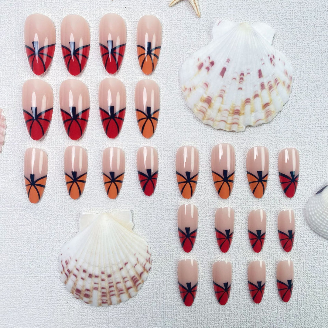 Artistic Basketball-Themed Press-On Nail Set Bowlift