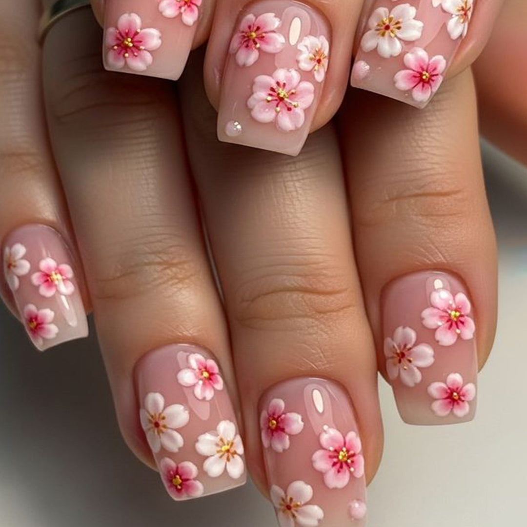 Floral Acrylic Nail Art Extensions Bowlift 1789713374