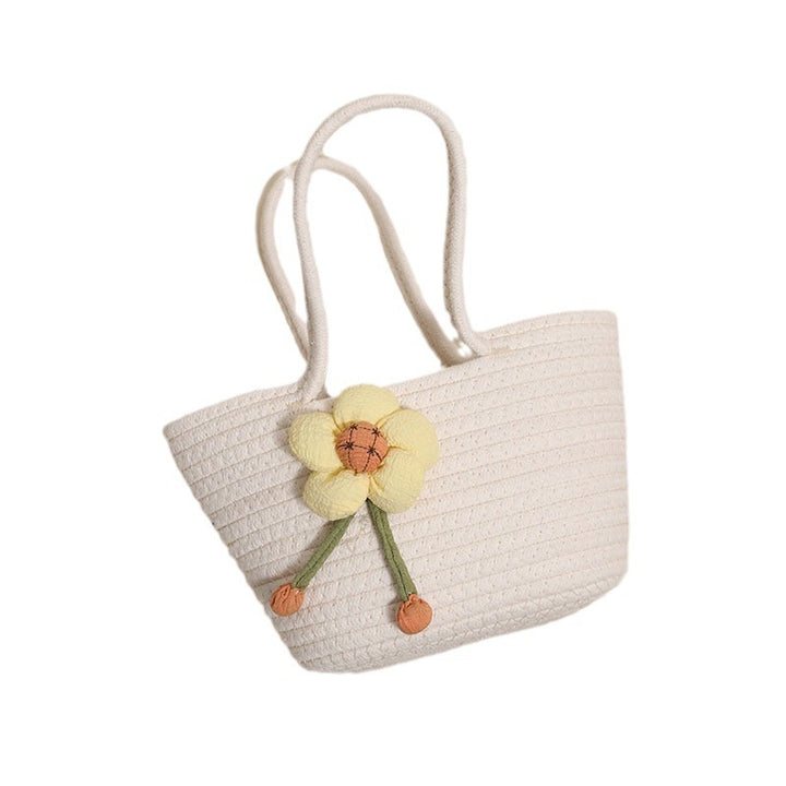 Handcrafted basket bag with floral accents Bowlift