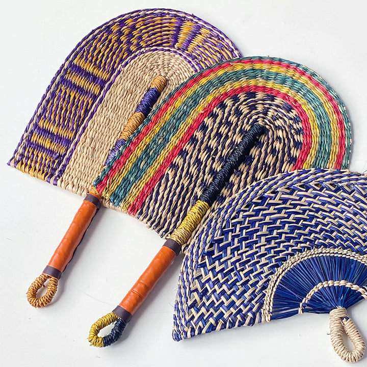 Ladies hand-woven fan made of natural material Bowlift
