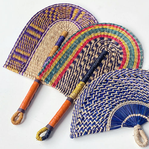 Ladies hand-woven fan made of natural material Bowlift