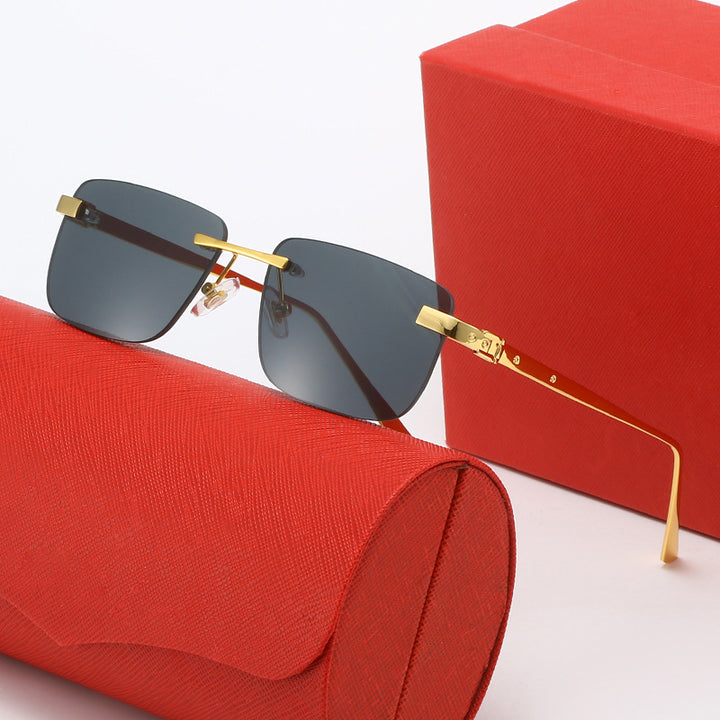 Women's fashionable half-rim glasses with elegant metal frame Bowlift