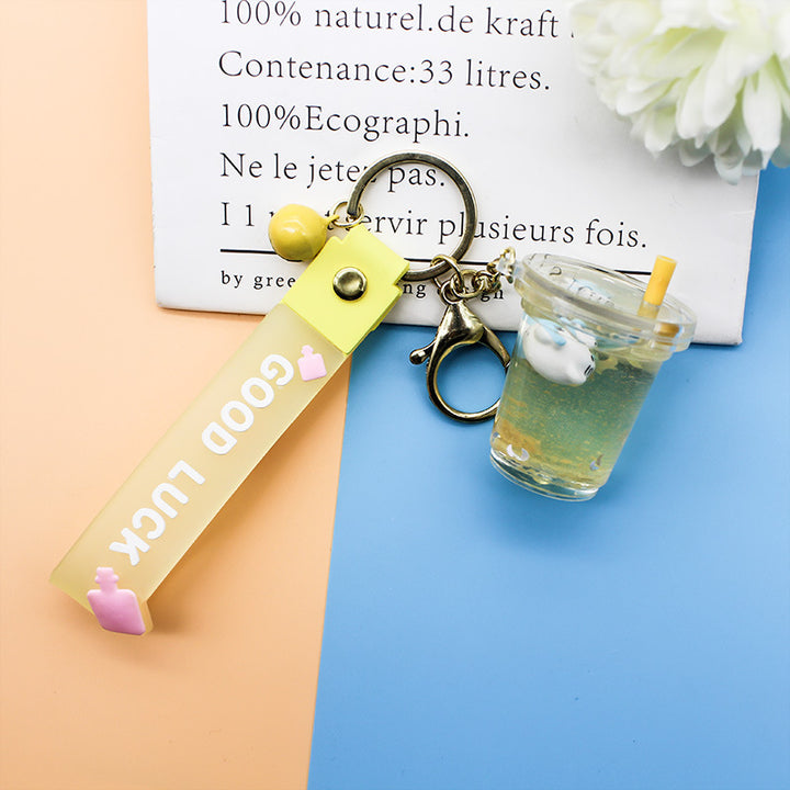 Unisex keychain with decorative cocktail design Bowlift