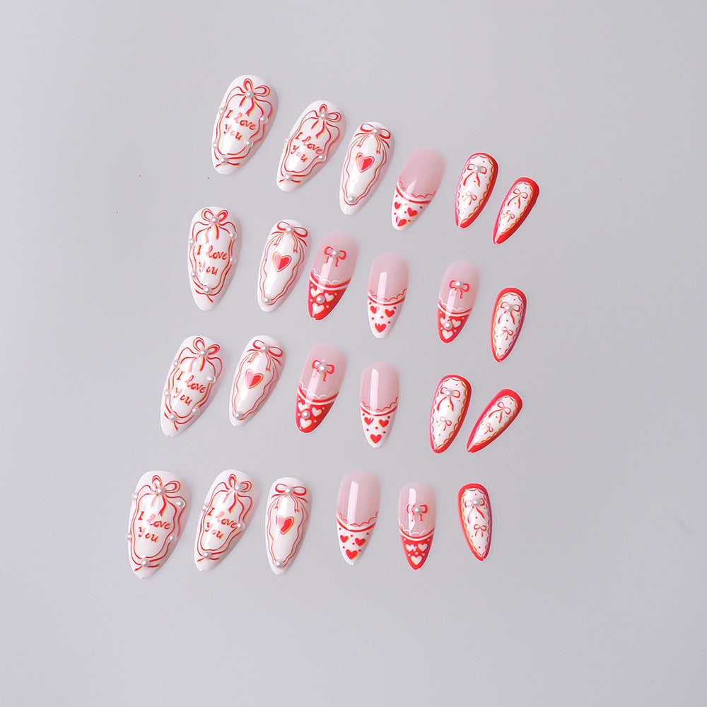 Romantic Message Press-On Nails Bowlift