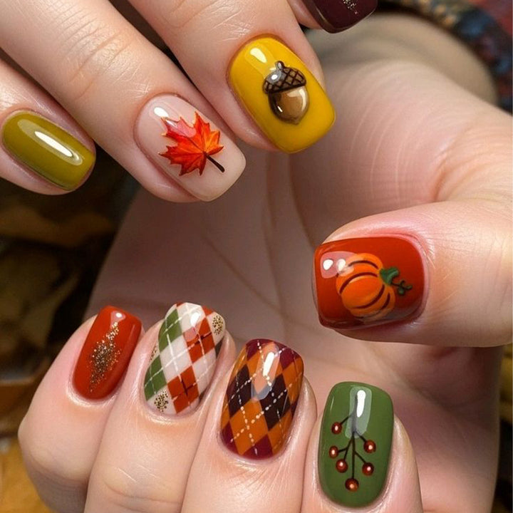 Autumn-Themed 3D Nail Art Set Bowlift