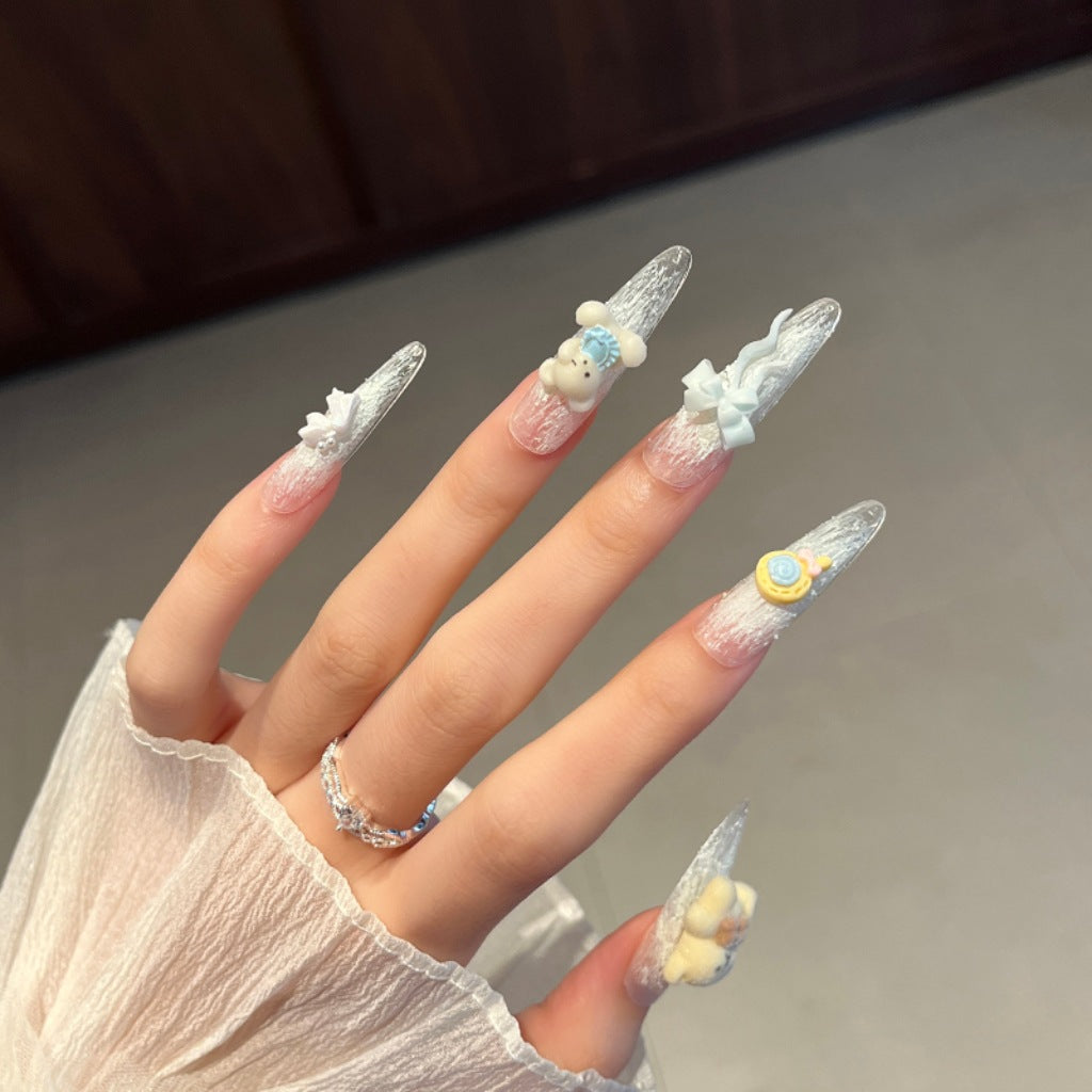 Creative 3D Cartoon-Themed Press-On Nail Art Bowlift