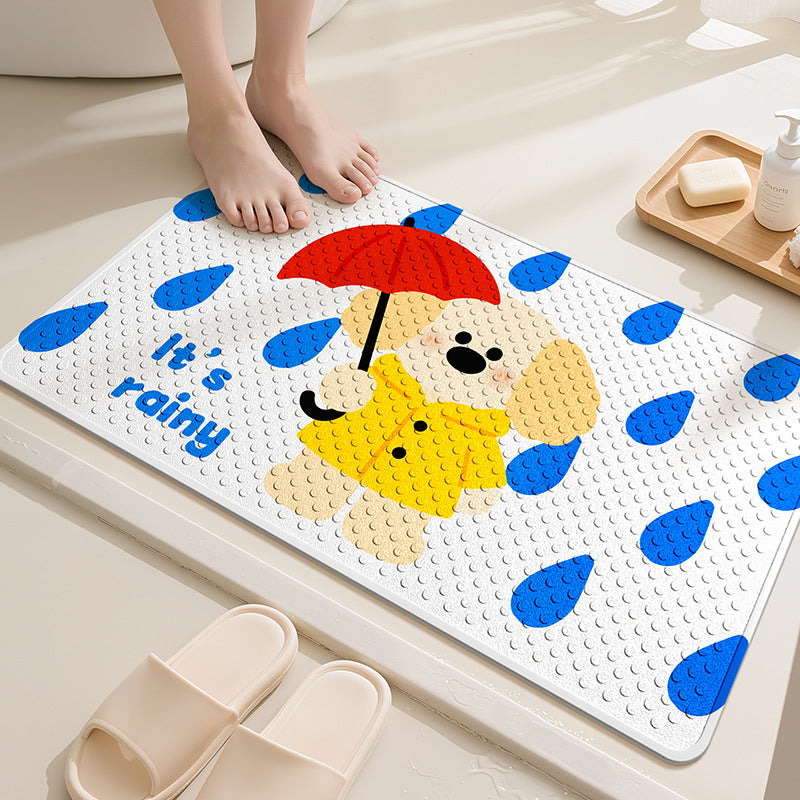 Playful Cartoon Dog Bath Mat Bowlift