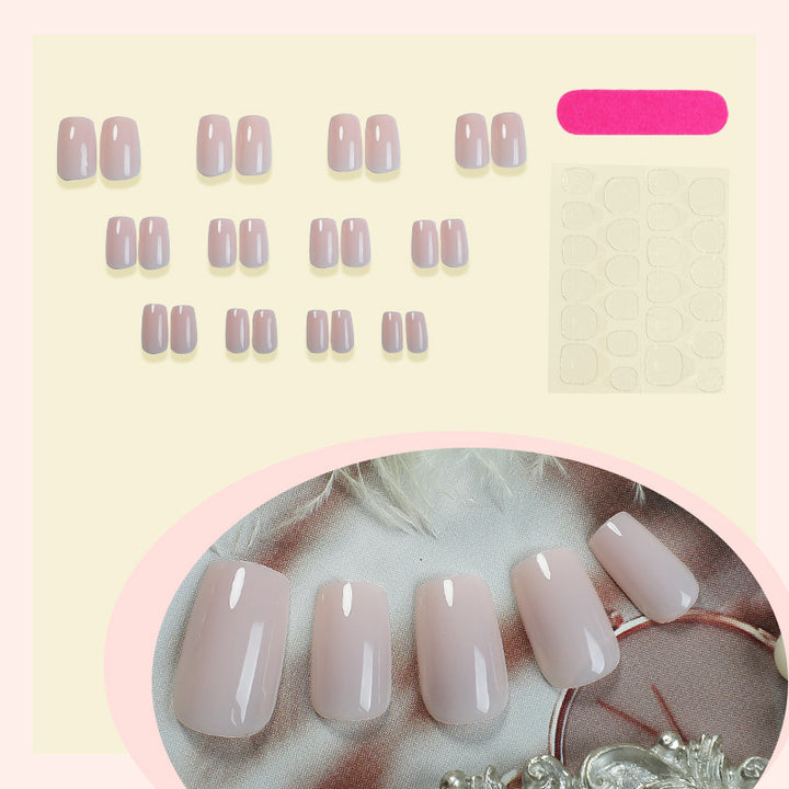 Premium False Nail Set for Elegant Natural Finish Bowlift