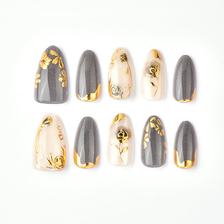 Artificial nails with elegant rose designs Bowlift
