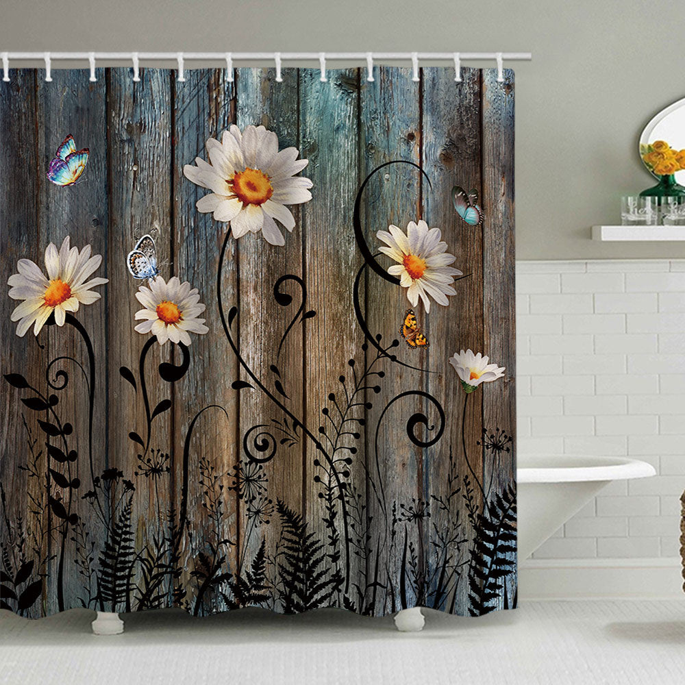 Rustic Garden-Themed Shower Curtain Bowlift