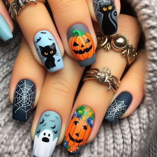 Creative Halloween Design Artificial Nails Bowlift