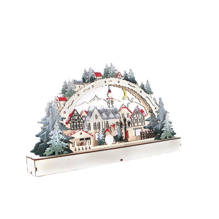 Wooden LED Christmas Village Decoration