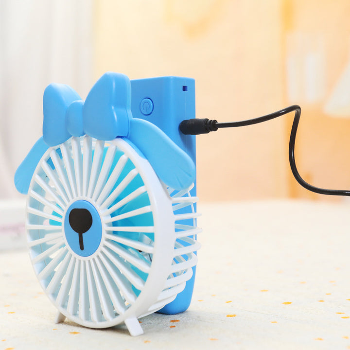 Women's Portable Hand Fan with Creative Design and USB Port Bowlift