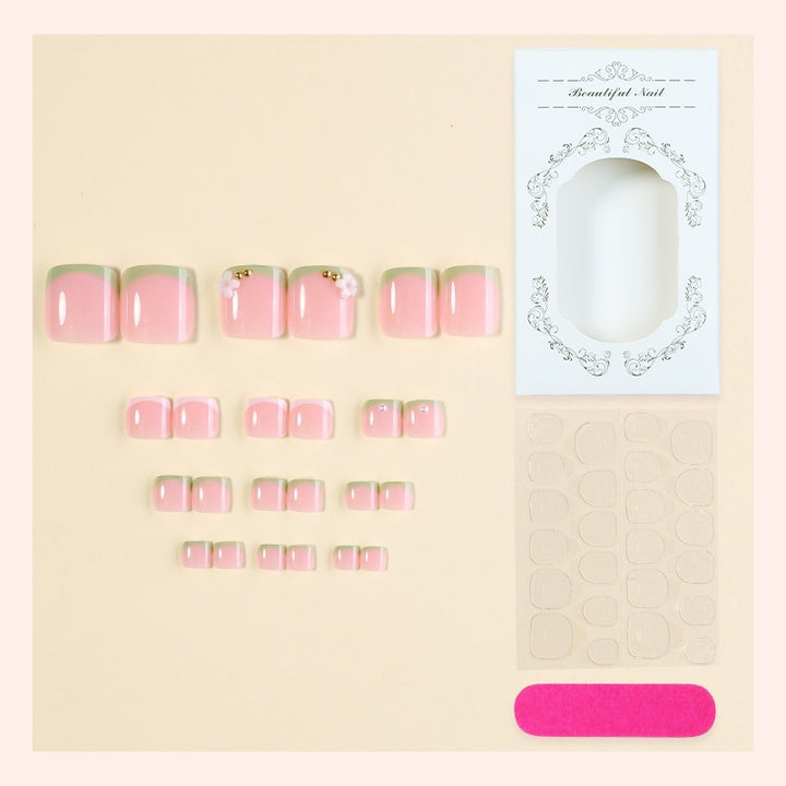 Nail art set with delicate flower designs and glossy finish Bowlift