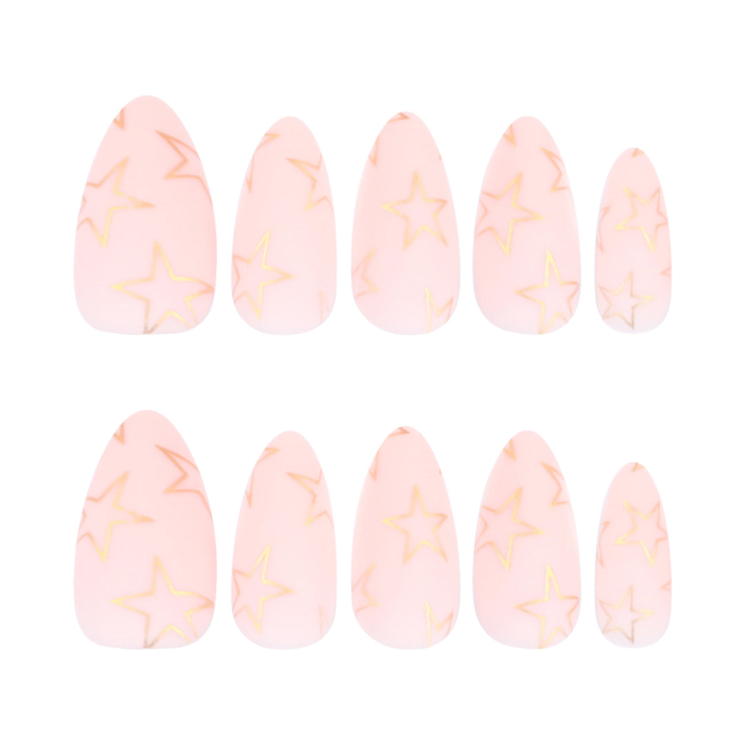 Artful Nail Art with Golden Star Motifs Bowlift