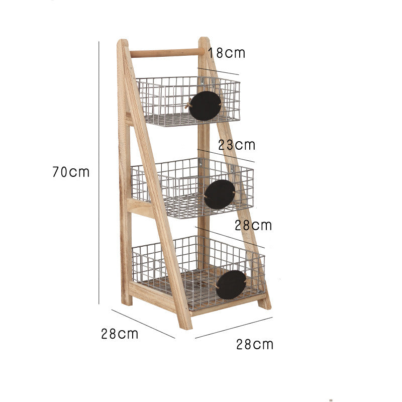 Practical stair shelf with wire baskets Bowlift