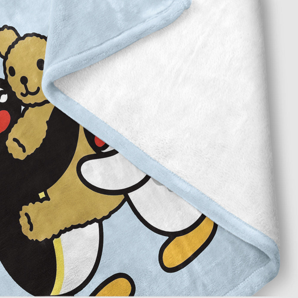 Fun Illustrated Penguin Plush Throw Blanket