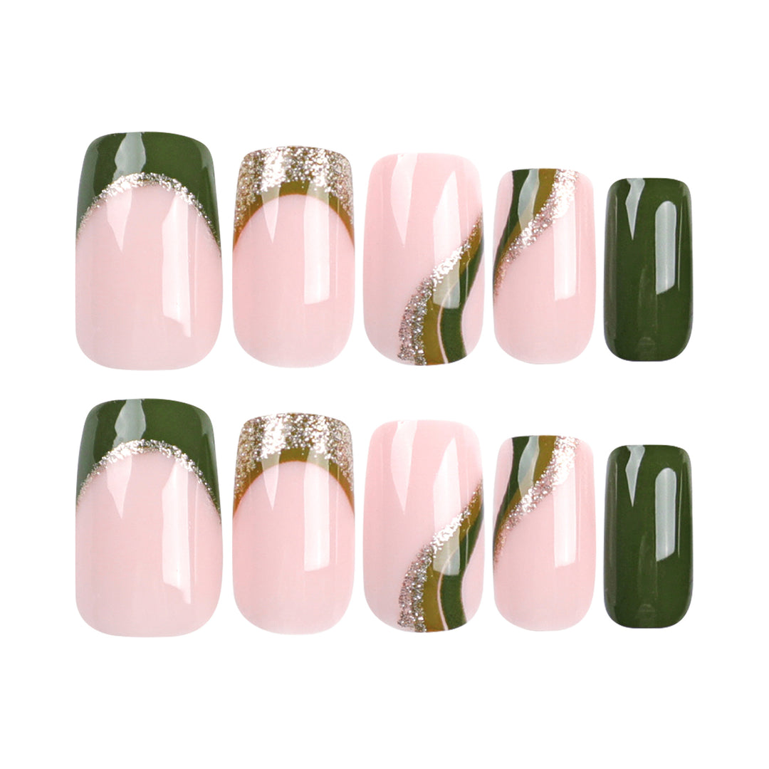 Artful nail extensions with golden accents and elegant design Bowlift