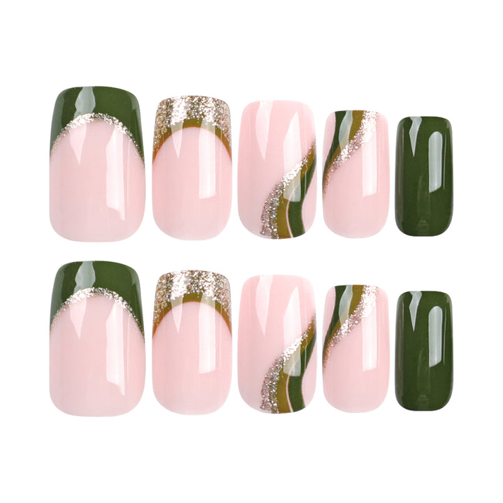 Artful nail extensions with golden accents and elegant design Bowlift