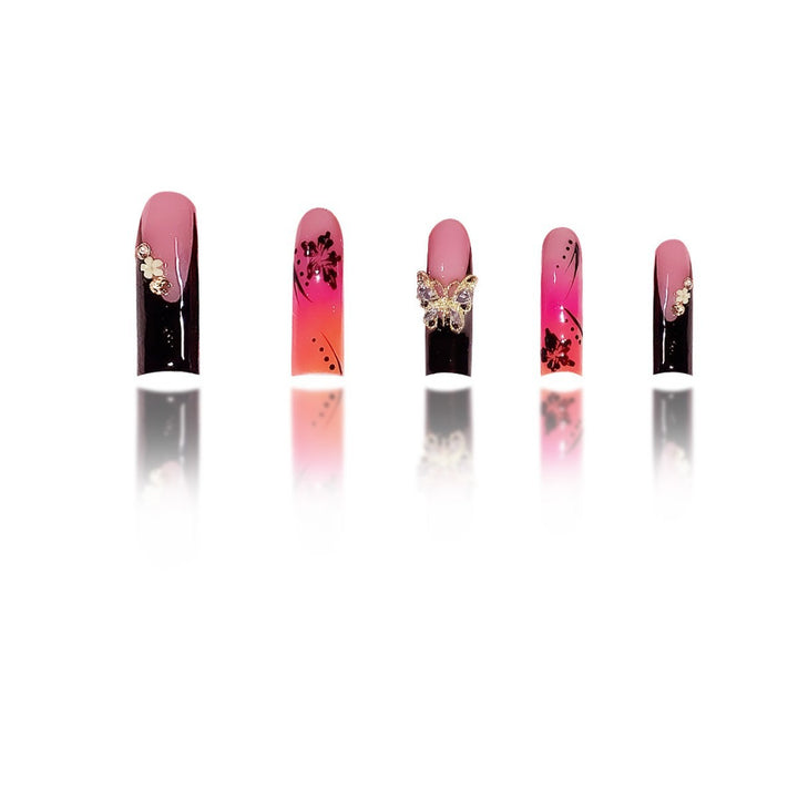 Premium 3D Floral Press-On Nail Art Bowlift