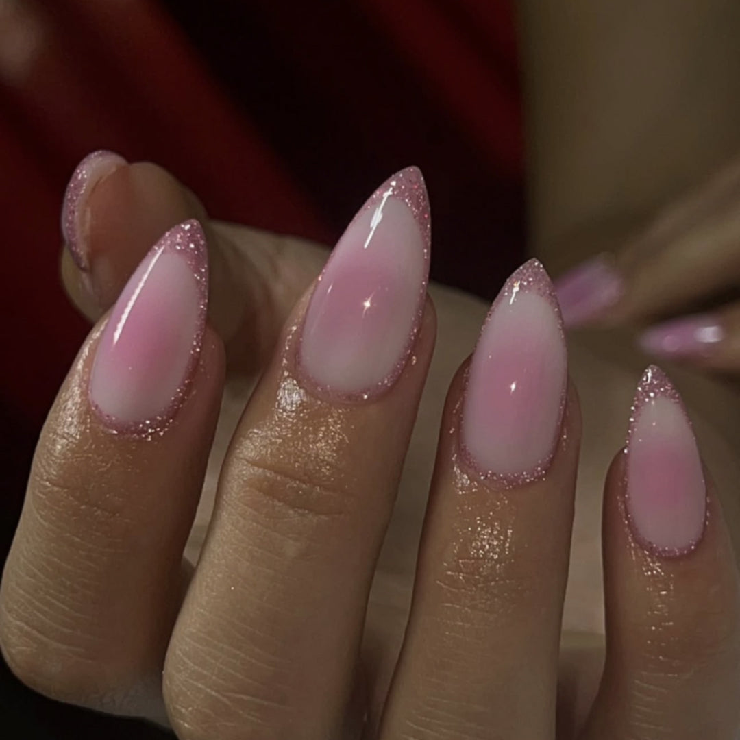 Artful Acrylic Nails with Gentle Ombre Design Bowlift