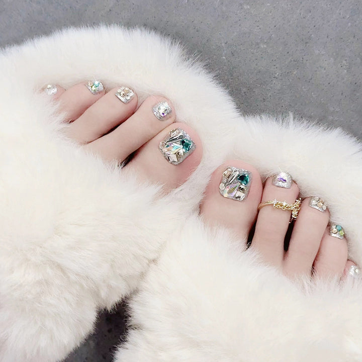 Decorative Crystal-Embellished Press-On Nails Bowlift