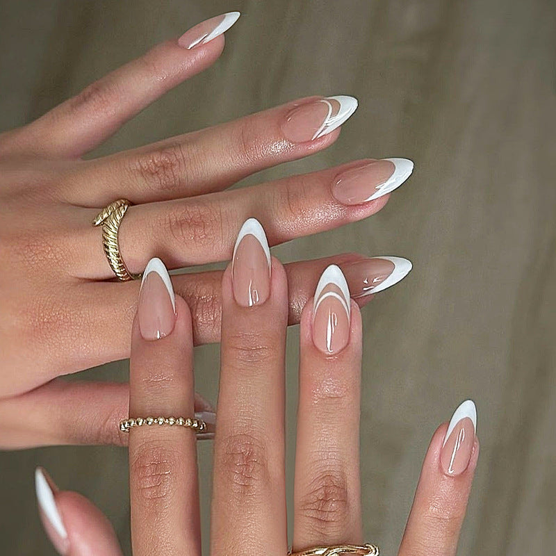 Acrylic nail set with natural look and self-adhesive tips Bowlift