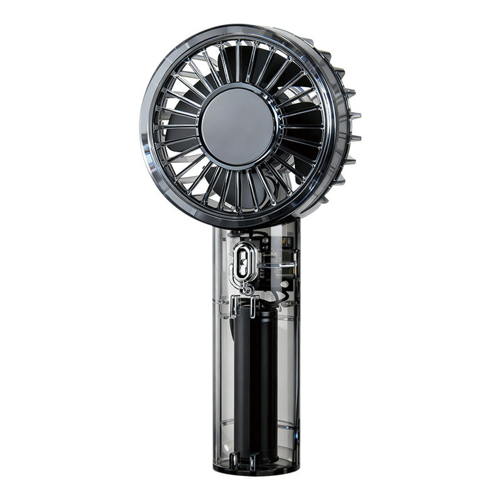Unisex Portable High-Speed Hand Fan with Transparent Housing Construction Bowlift