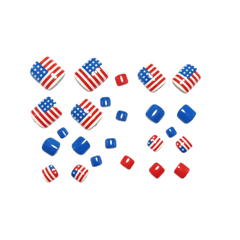 Patriotic style artificial nails with flag motifs Bowlift