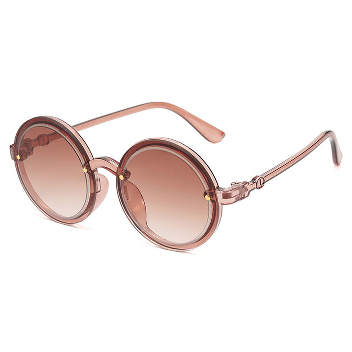 Women Round Sunglasses with Transparent Frame Bowlift