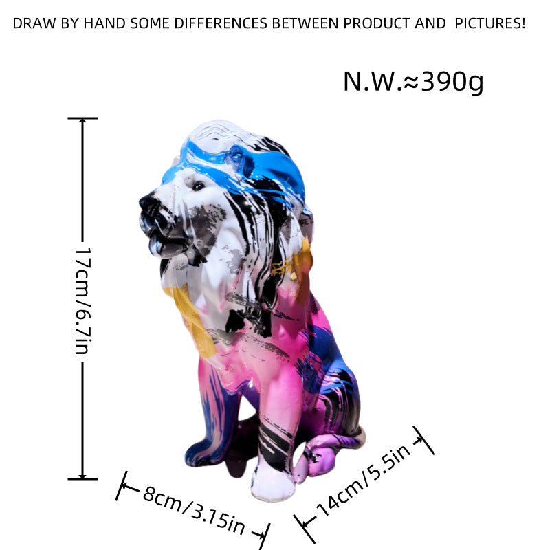 Colorful Lions Sculpture Bowlift
