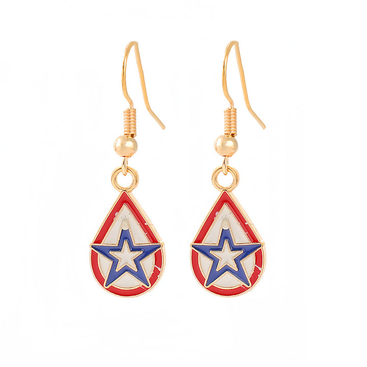 Women nan enamel horseshoe earrings with star motif and fishhook closure Bowlift