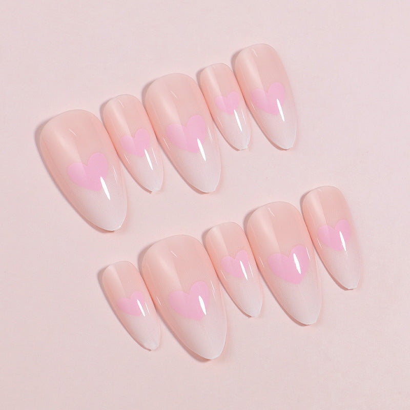 Heart-Accent Press-On Nail Set Bowlift