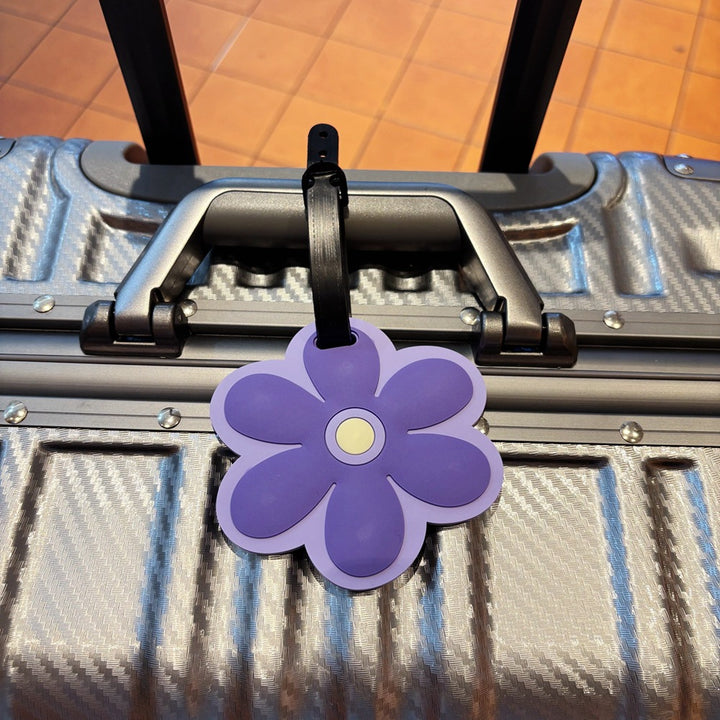 Floral silicone luggage tag with adjustable strap and embossed ID panel Bowlift