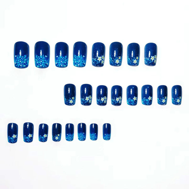 Artificial nails with glittering flower design Bowlift
