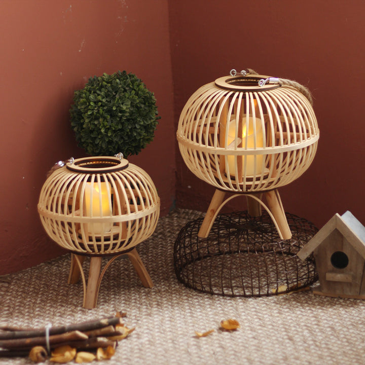 Stylish hanging lamp made of natural material Bowlift