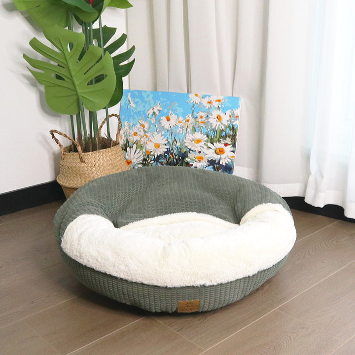 Plush Round dog bed