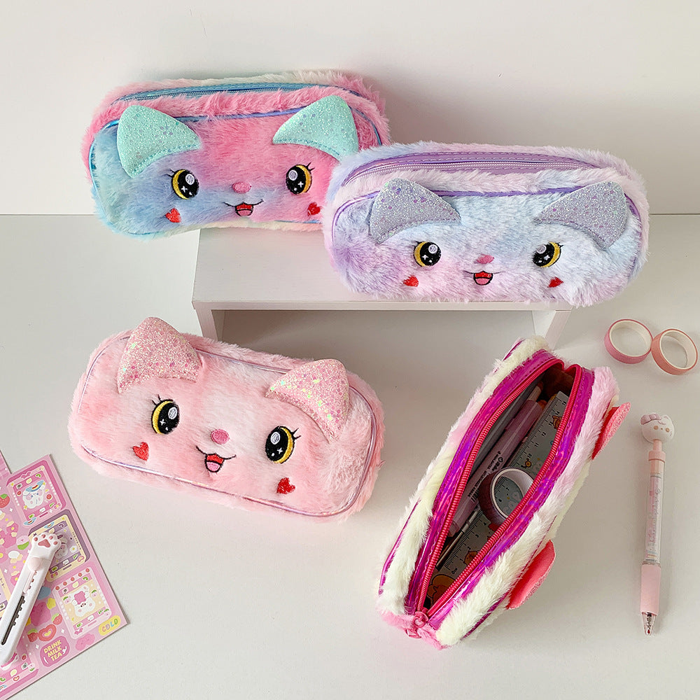 Plush Animal-Themed Pencil Case Bowlift