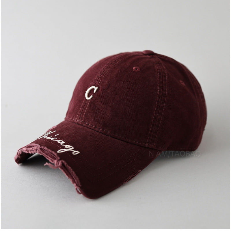 Women's Distressed Cotton Baseball Cap Bowlift 1784083462